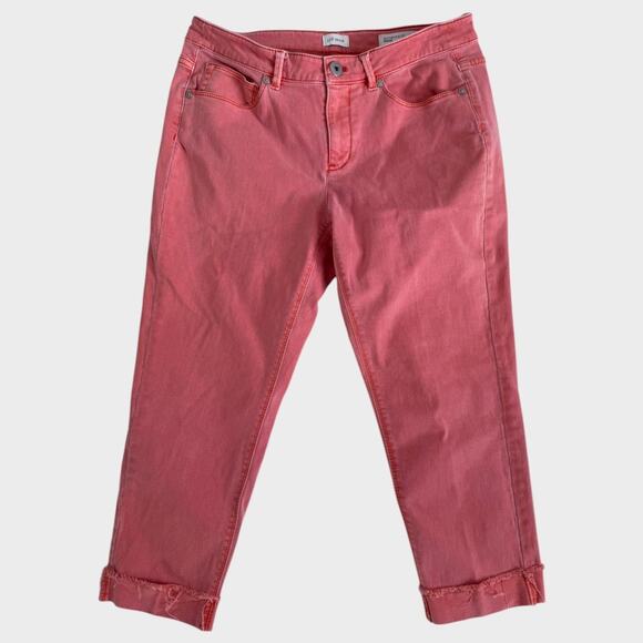 J. Jill Denim Authentic Fit Cropped Denim 8R Jeans Orange Peach Pink - Picture 1 of 9